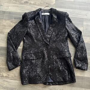 Zara Fitted Sequined Jacket